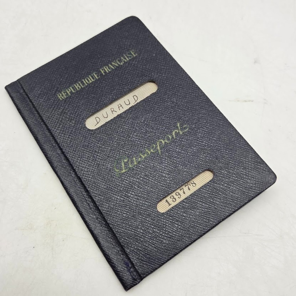 VTG France Passport 1950s Visas Stamps Paris Lady Jeanne Marie Madeleine Duraud
